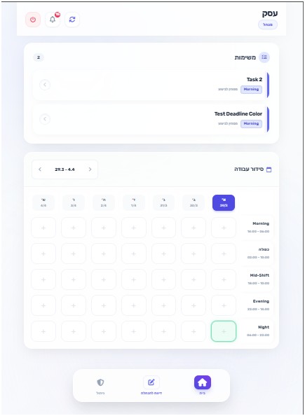 Shift Manager – ניהול משמרות וצוותים
