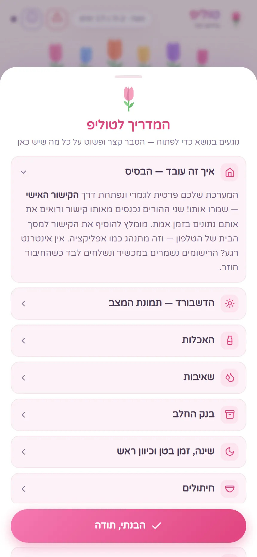 המדריך המובנה למערכת